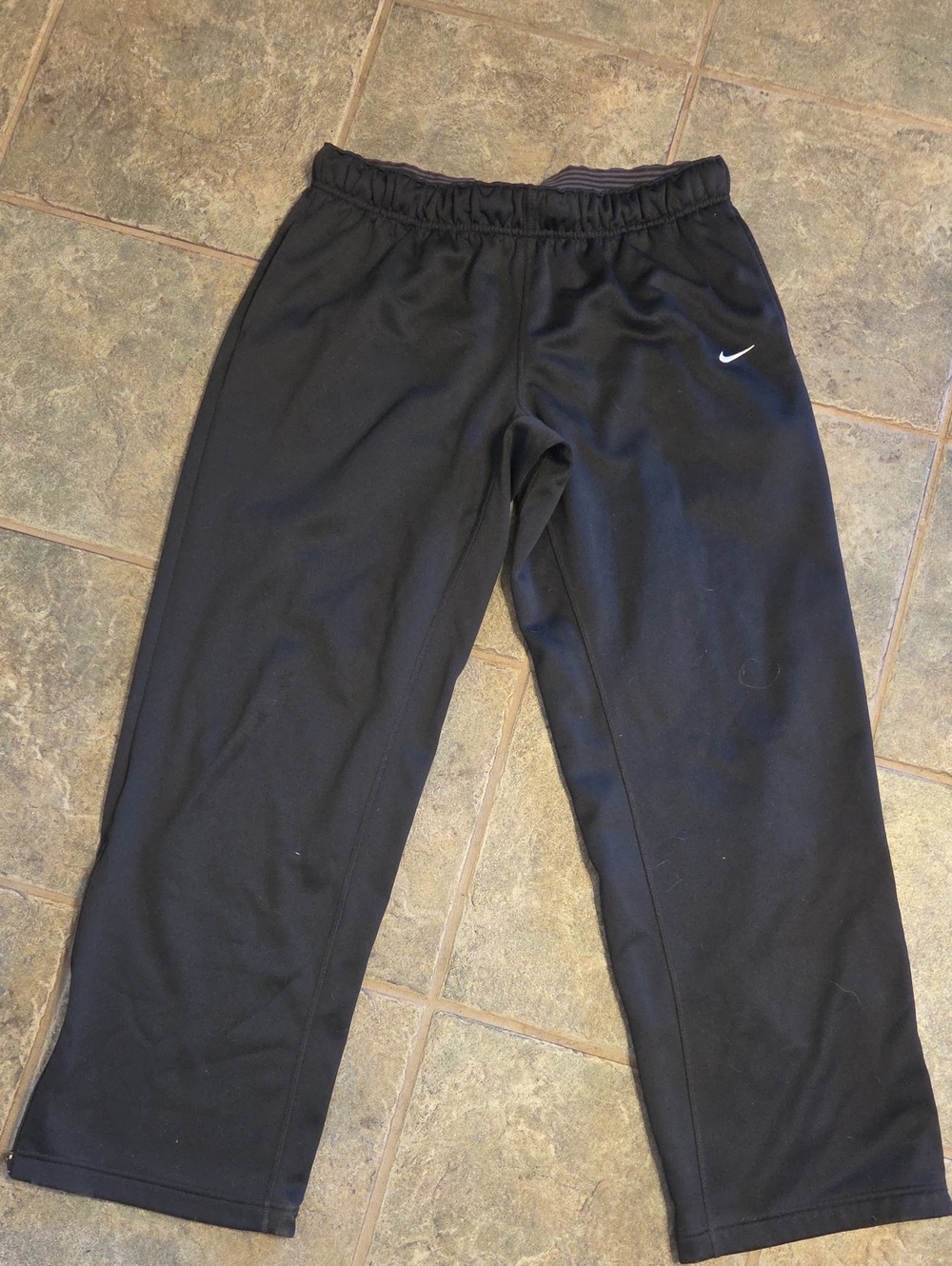 Nike Black Track Joggers with White Swoosh